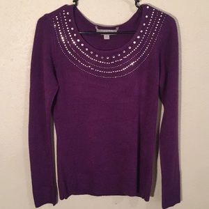 Purple Sweater With Scarf